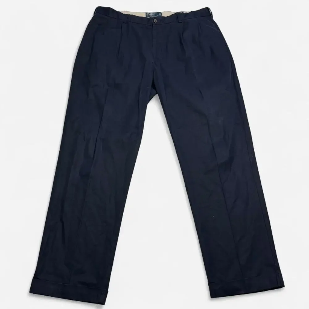 Polo Ralph Lauren Navy Dress Pants Pleated Classic Fit 38x32 Mens